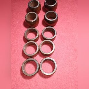 Mismatched Lot Of 10 Wooden Napkin Rings Set of 6 & Set Of 4
